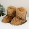 Fluffy fur boots fluffy fluffy winter warm tube women's shoes