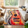 Electric Fire Guitar Fusion Non-Slip Home Carpet Design for Office Decor Living Room Bedroom Gift