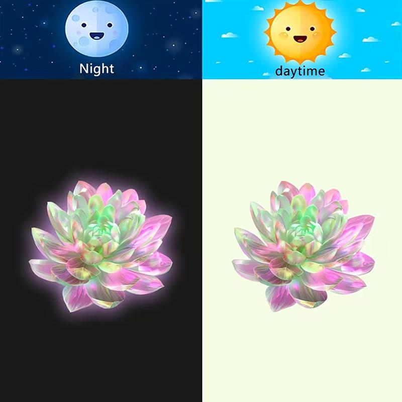 Adesivo Luminoso Colorato Fiore di Loto per WC Decalcomanie Luminescenti al Buio Autoadesive Rimovibili in PVC Decorazione Parete Camera da Letto Bagno