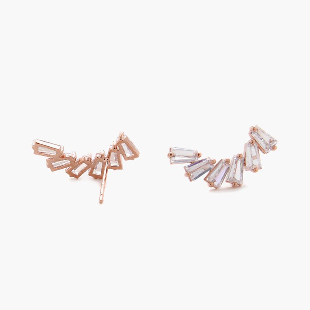 J.Lauren 01M01765 Winged Rose Gold Cubic Zirconia Earrings