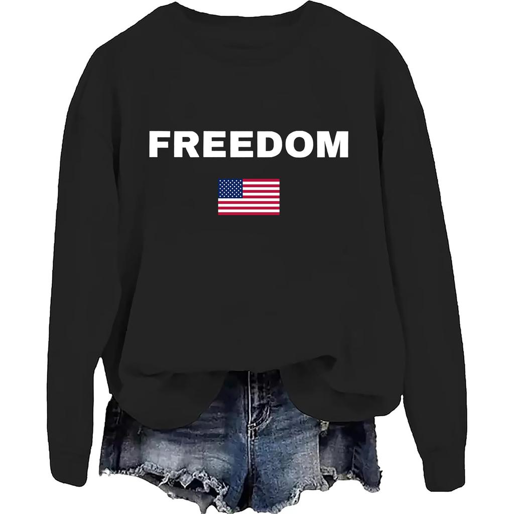 Women's Fashionable And Casual Long Sleeved Printed Round Neck Sportswear Pullover, Slim Fit T-shirt Top