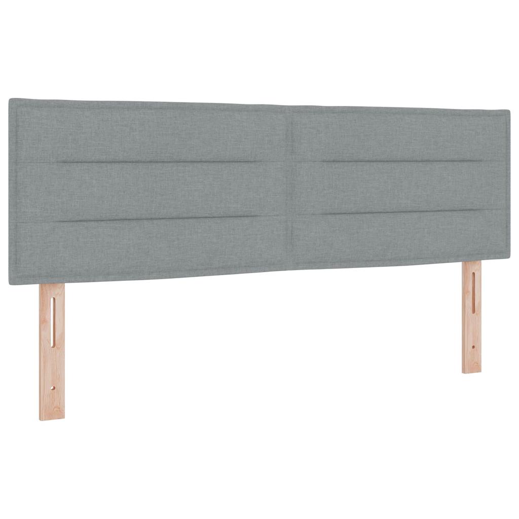 Box Spring Bed with Mattress Light Gray 140 X 190 Cm Fabric
