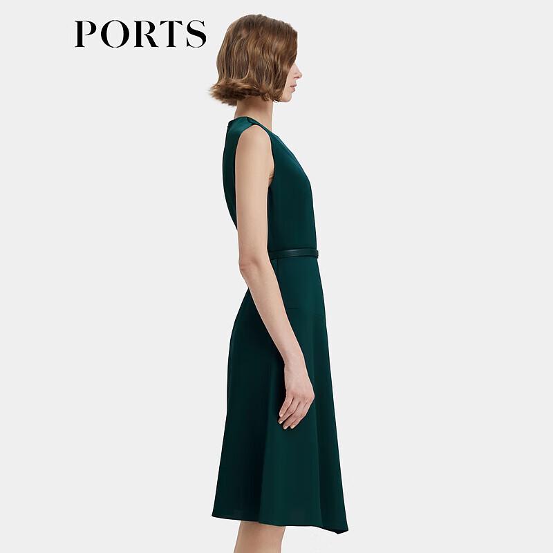 PORTS Women's Elegant Waist-Cinching Sleeveless Dress