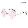 Halloween Transparent Women's Sunglasses Mushroom Shape Irregular Sun Glasses Fun Rimless Mushroom Glasses for Women Girls