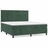 3143034 vidaXL Lit à sommier tapissier et matelas Vert foncé 160x200cm Velours