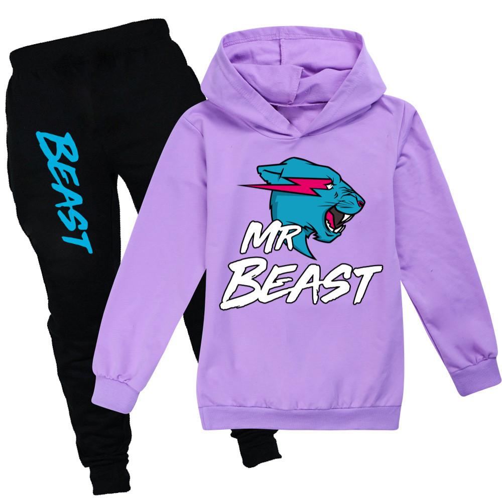 Conjunto de Sudadera con Capucha y Pantalones Jogger de Algodón de Dibujos Animados para Niños, para Jugar Activamente y Uso Casual