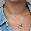 Pandora Double Ring Design Necklace Unisex necklace Silver 382778C01