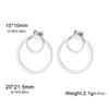 My Shape Double Circle Round Stud Earrings Geometric Earrings Stainless Steel Earrings Minimalist Front Back Earrings Jewelry