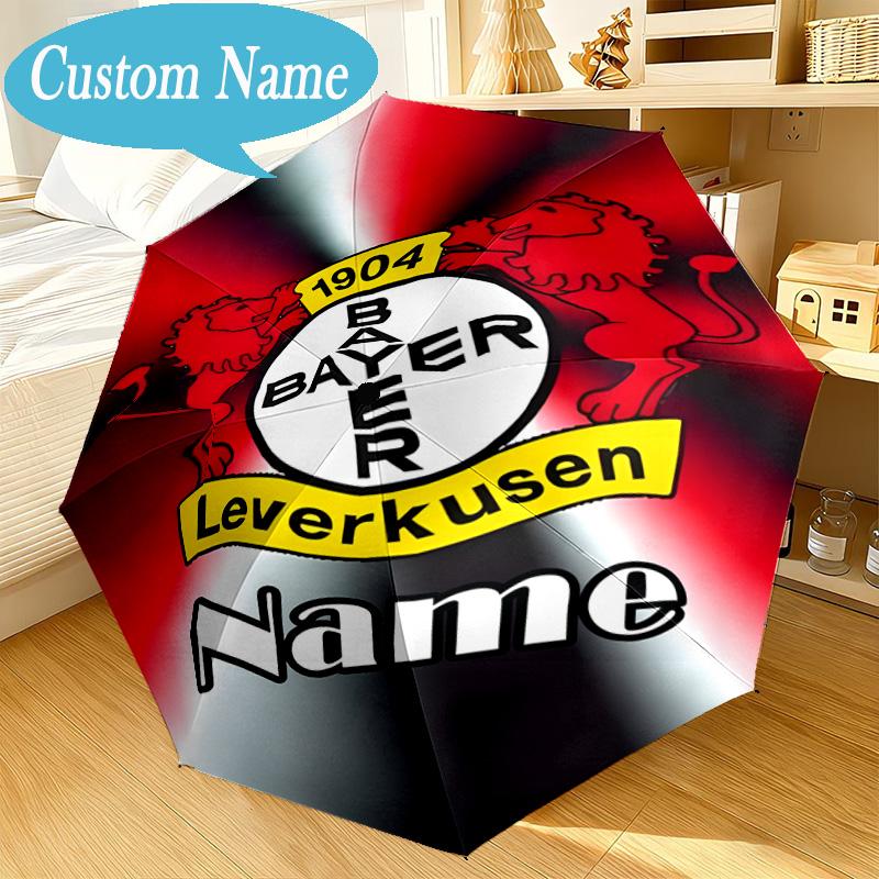 Custom Name Umbrella Leverkusen Crest Umbrella 8-Frame for Travel, Camping, Casual Lightweight Portable, Essential for Family Gifts