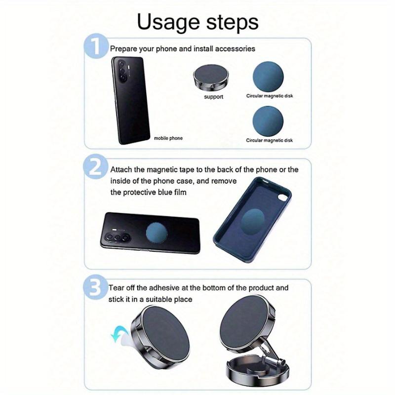 Uchwyt samochodowy na telefon, Magnetyczny uchwyt na telefon komórkowy/Akcesoria samochodowe/Wersja ulepszona/Regulowany uchwyt na telefon poziomy i pionowy, Wielofunkcyjny magnetyczny