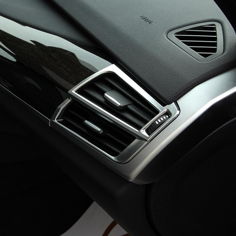 For BMW X5 f15 X6 F16 2014-2018 ABS Krom/Karbonfibertekstur Bil Klimaanlegg Utløpsventil Ramme Deksel Klistremerke Bil