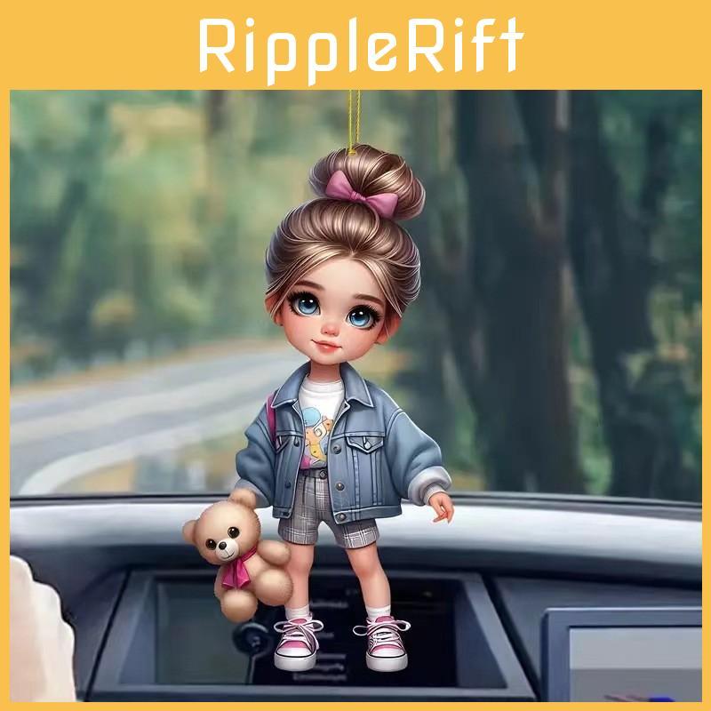 Car Mirror Hanging Acrylic Decorative Girl Series Cartoon Style For Vehicle Interior Decor