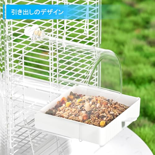 BUCATSTATE Bird Bath for Parakeets and Birds, Large Size, Bird Cage Accessory, External Bird Bath, Cage Mountable, Retractable, Multifunctional, Water