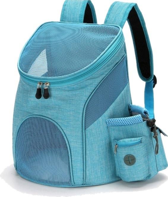 Haustier Tasche Ausflug Tragetasche Nylon Katze und Hund Atmungsaktiv Rucksack Faltbare Haustier Box S blau