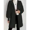 Womens Oversized Hooded Fleece Jacket Winter Warm Long Sleeve Solid Color Coat Casual Daily Wear