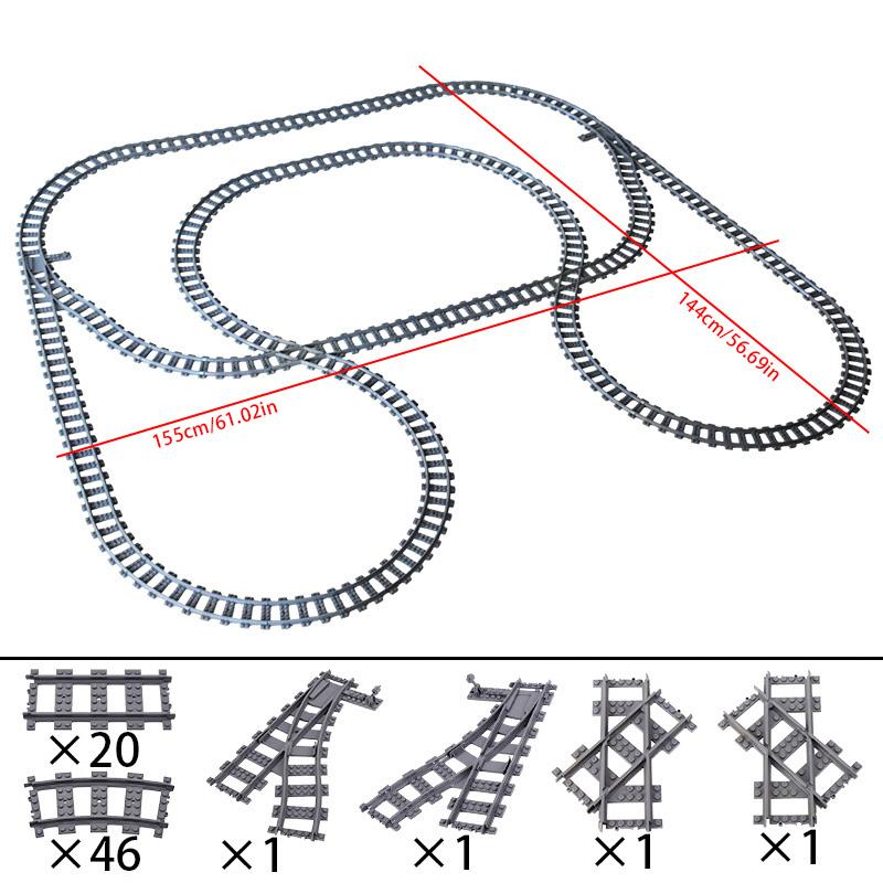 MOC Compatible With LEGO Train Track Combination Scene Building Blocks DIY Cross Track Railroad Flexible Bricks Toys Rail Car