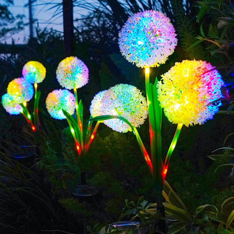 Outdoor Color-Changing LED Jellyfish Garden Lights with Solar Fiber Optics