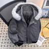 Zuoshandiao Unisex Hooded Wool Jacket with Fur Collar - Warm, Thick Cotton Outerwear for Autumn/Winter