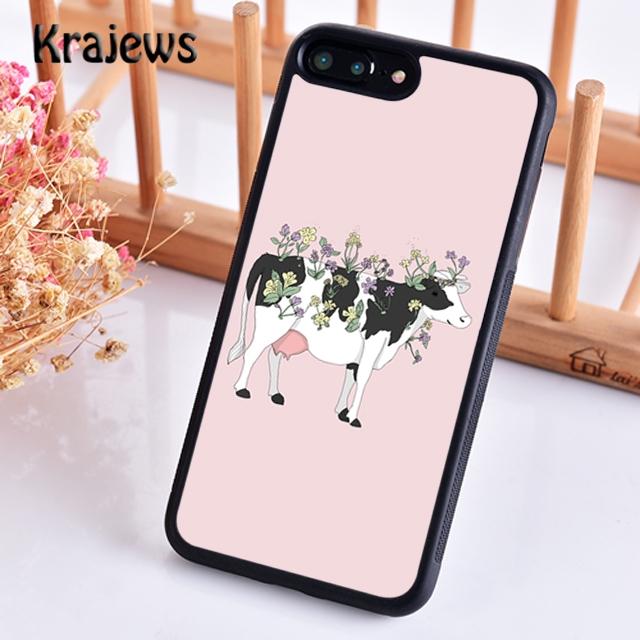 

Krajews Vegan Vegetarian Cow Soft Phone Case Cover For iPhone 17 Air 16 15 14 plus 11 12 13 pro max Plus coque Fundas iPhone 13