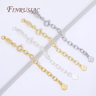 2/4/6Pcs 18K Gold Plated Extension Chain For Jewelry Making,Chains with Spring Clasps Connectors For Necklaces DIY Accessories