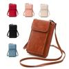 Fashionable Multi Functional Crossbody Bag Purse PU Leather Retro Style Mobile Phone Bag Solid Color Womens Casual Shoulder Bag
