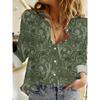 Women'S Fashion Printed Long Sleeve Collared Shirt