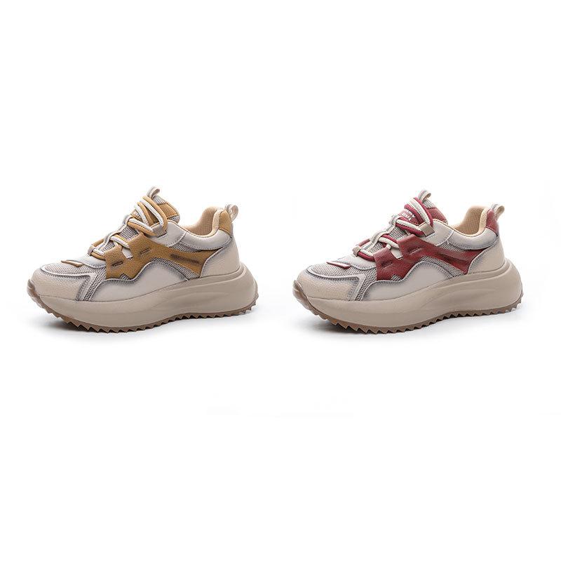 Small Man Thick-soled and Thin Dad Shoes Retro Casual Sports Shoes Versatile and Light Travel Shoes Soft-soled Women's Shoes