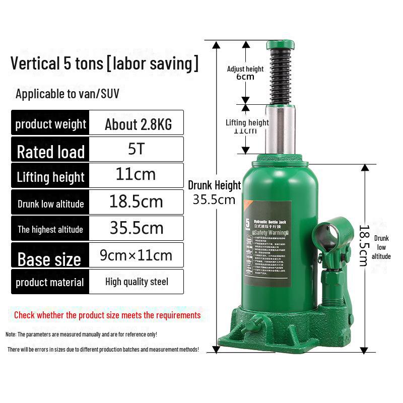 Multi-Capacity Vertical Hydraulic Jack: 5T, 10T, 20T, 50T for Car Tire Change & Repair