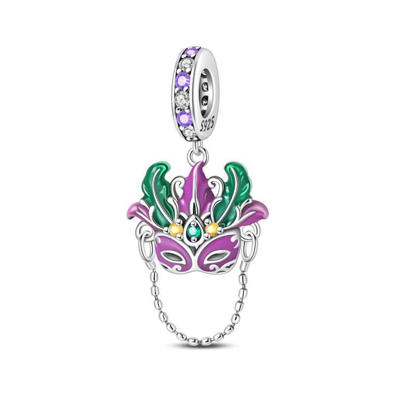 Party Series Charm Copper Feather Music Dance Dangle Pendant Fit Original Charm Bracelets Women Diy Jewelry Gift