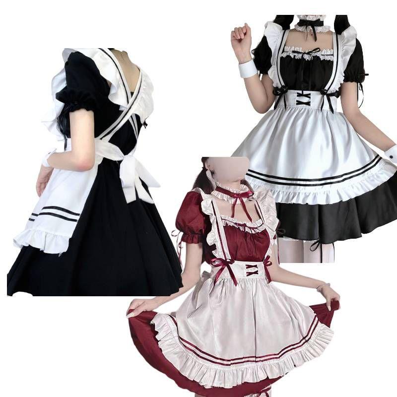 Lolita Maid Women Japanese Cute Sweet Dress Coffee Shop Cosplay Girl Suit Dress