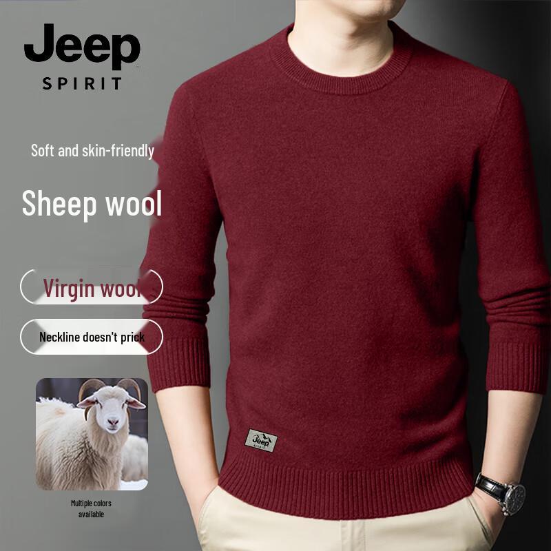 

JEEP SPIRIT Men s Winter Warm Round Neck Pullover Sweater M