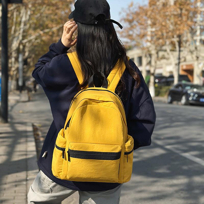 Schoolbag female college student fashion simple versatile high school backpack lightweight computer bag short trip backpack tide