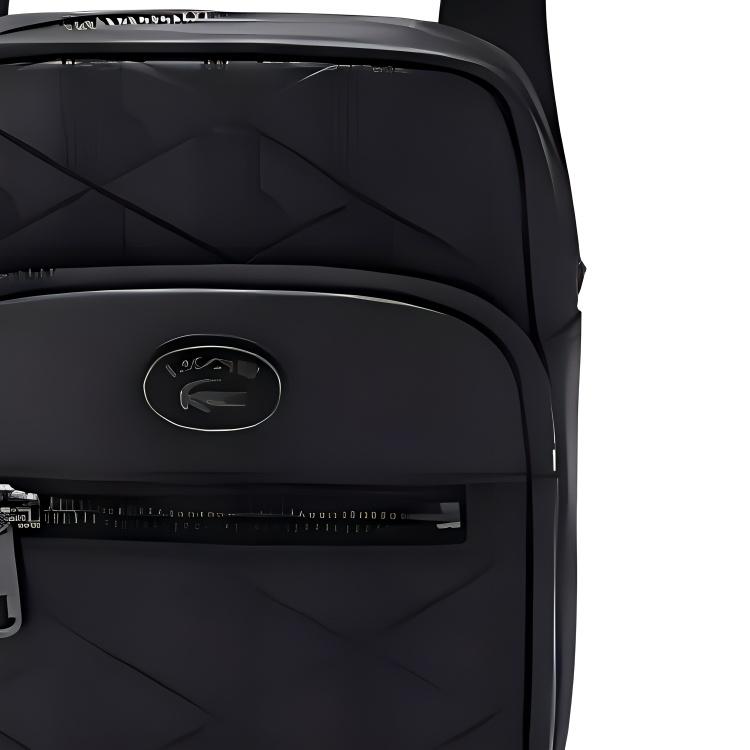 Lacoste Logo Zipper Closure Mixed Material Shoulder Crossbody Bag Men Bags Black NH4399MR-000