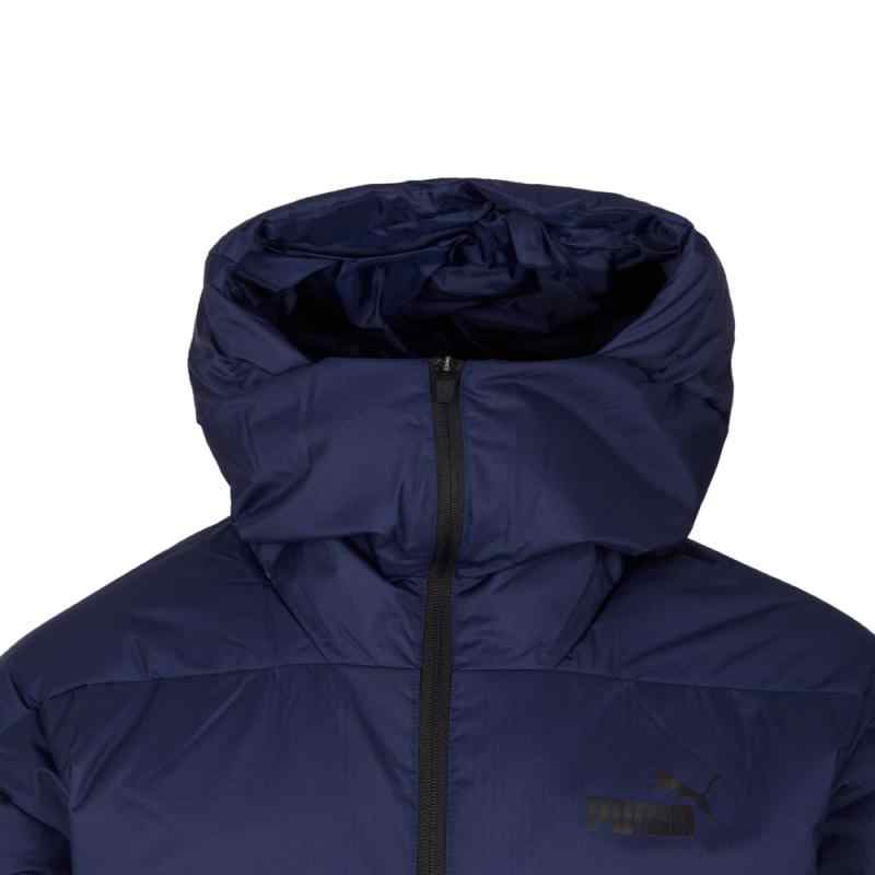 Puma Hooded Down Coat Simple Fashion Zipper Drop Shoulder Long Sleeve Down Jacket Men Coats Blue 678321-06