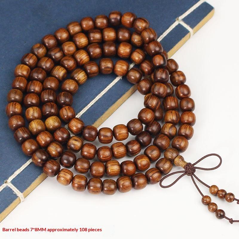 Natürliches Holz 108 Mala Perlenarmband Glatte Oberfläche Milder Duft für Yoga Spirituelle Suchende Geschenke