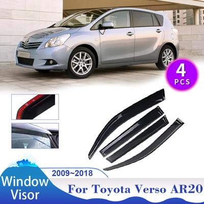 Windows Visor for Toyota Verso AR20 2009~2018 Car Sun Rain Guards Deflector Awning Shelter Sides Vent Smoke Exterior Accessories
