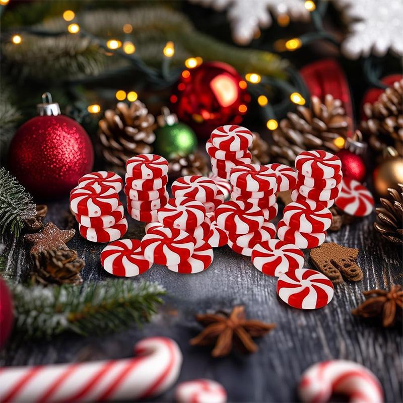 25/35mm Christmas Decoration Acrylic Artificial Candy Cane Xmas Tree Hanging Ornaments for Home Party Decor 2025 Navidad