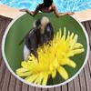 Yellow Bee Round Beach Towel Microfiber Quick Dry Lightweight Cartoon Animal Beach Blanket Throw Roundie Swim Pool Circle Towel