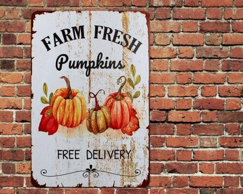 Farm Pumpkins Sign Metal Aluminum Fall Autumn Rustic
