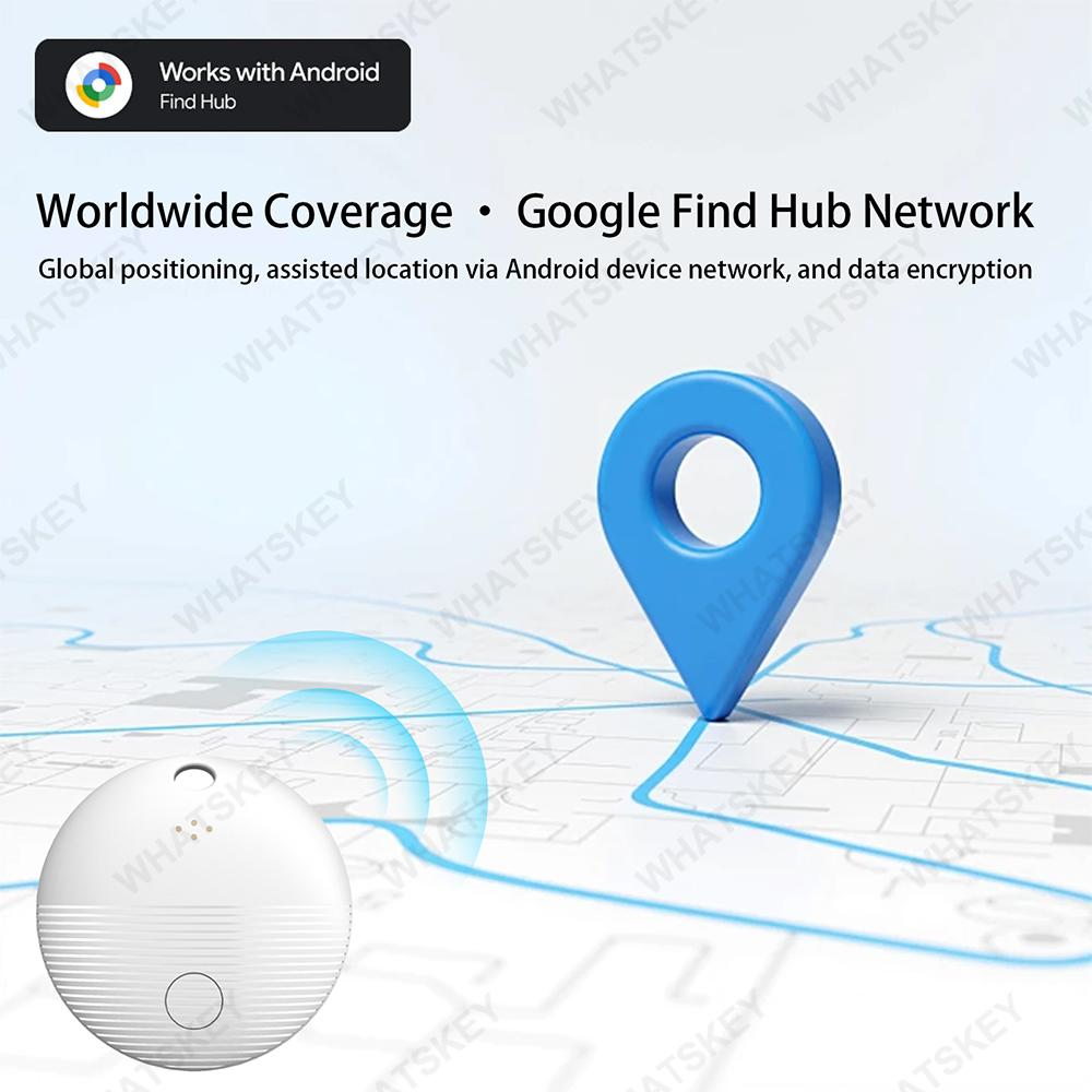 1/2/4PCS Google Find My Supported Android GPS Tracker,Works with Google Find Hub Device,Anti-Lost Locator for Key Bag Wallet Car