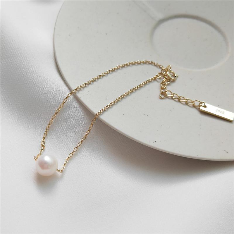 Korea 925 Sterling Silver Natural Freshwater Pearl Thin Bracelet for Women Simple Temperament Accessories Hand Accessories