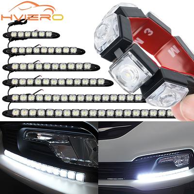 1 יחידות DRL COB לבן גמיש אורות ערפל שעות יום ריצה אוטומטי מנורת ראש עמיד למים 10w בהיר Led רכב סטיילינג נחש זולל