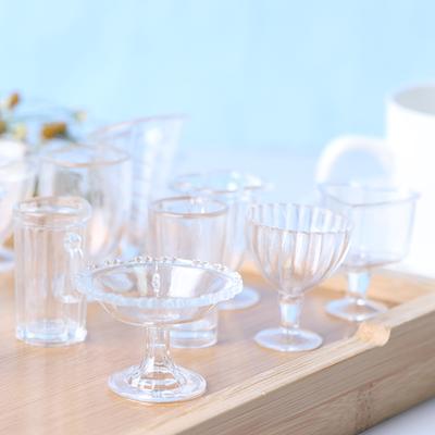 12Pcs/Set Mini Ice Cream Sundae Cup Container Diy Clay Modeling Plastic Cup Toys