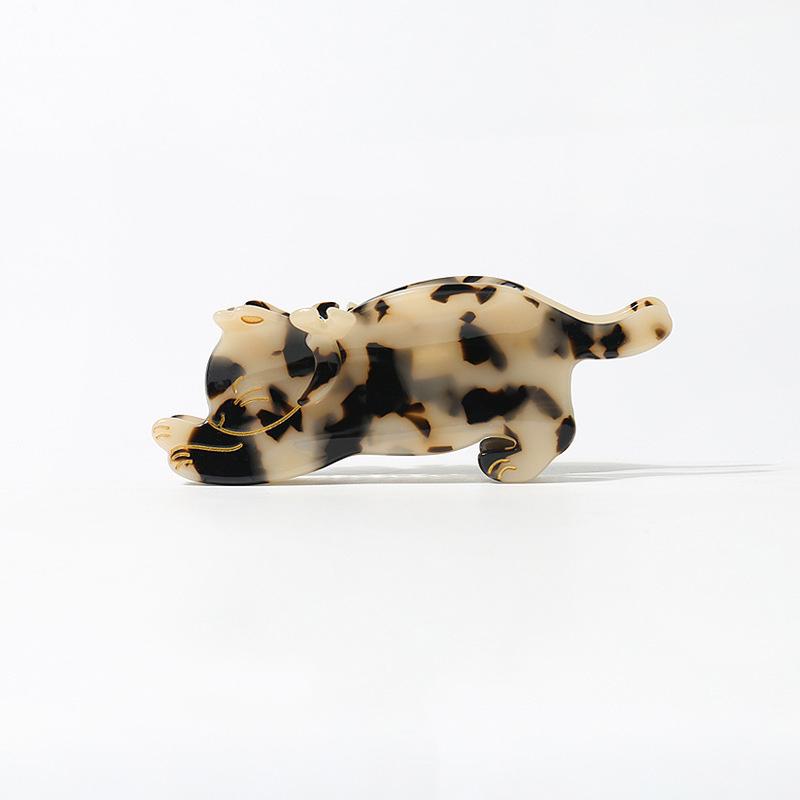 1pc Advanced Ins Style Leopard Print Cat Hair Clip, Feminine Hair Accessories, Hair Clip, Female Back of the Head Shark Clip