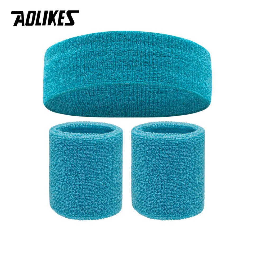Aolikes Sports Headband Sweatband Stretch Elastic Outdoor Sport Sweat Headband Wristband Women Gym Running Tennis Headwrap