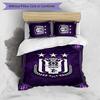 Set Lenzuola 3 Pezzi Stampato FC Anderlecht Traspirante Copripiumino con Federe Biancheria da Letto Decorativa per Camera da Letto Casa