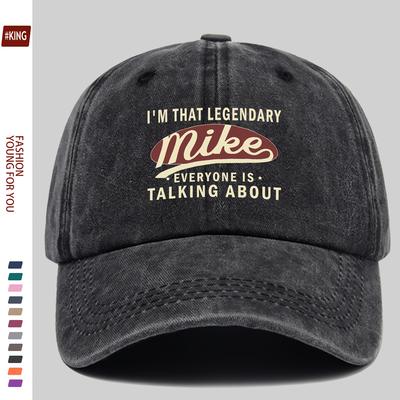 1pc Vintage Trucker Dad Hat with Im That Legendary Mike Print Adjustable Snapback Baseball CapAppropriate for Any Season