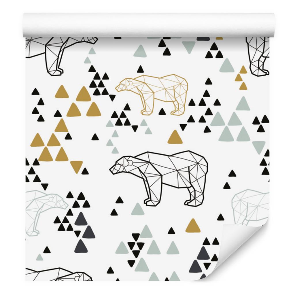 Geometric bears wallpaper for living room and bedroom 50x1000