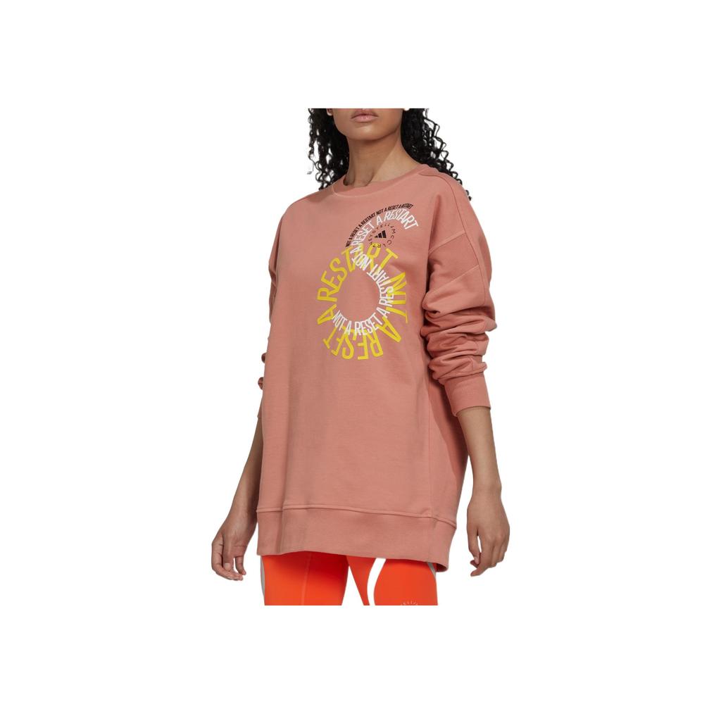 Adidas x Stella Mccartney Sweatshirt With Front Letter Print Unisex Tops Red Brown IB5887