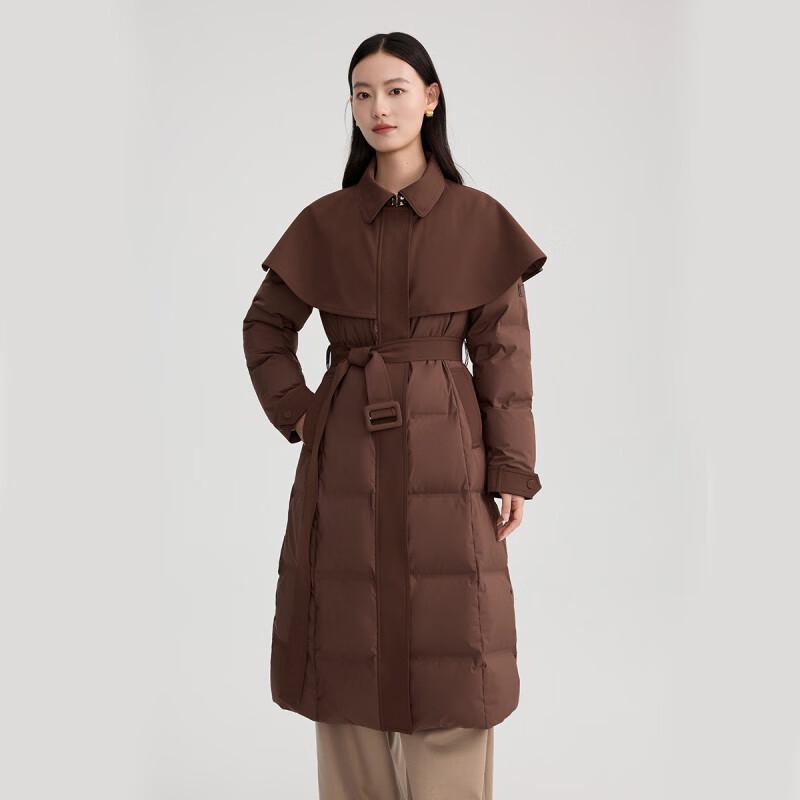Aolaiyi Women's Elegant Long Trench-Style Down Jacket